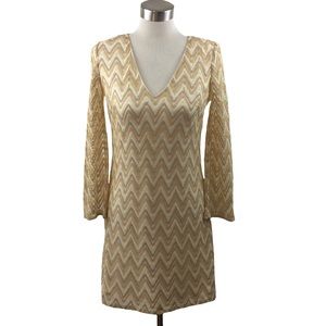 Lilly Pulitzer Gold Chevron Dress Size S